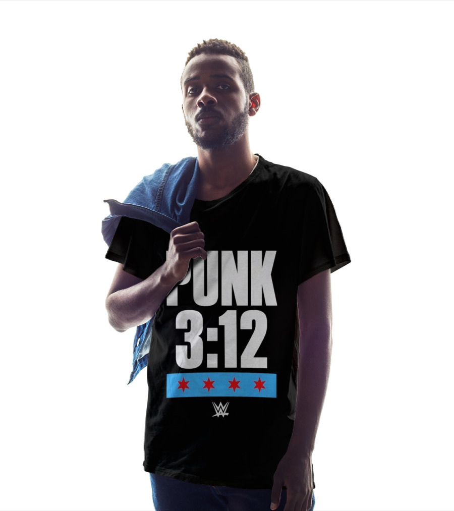 Punk 3 12 WWE CM Punk Wrestling Star Logo Four Red Stars T-Shirt
