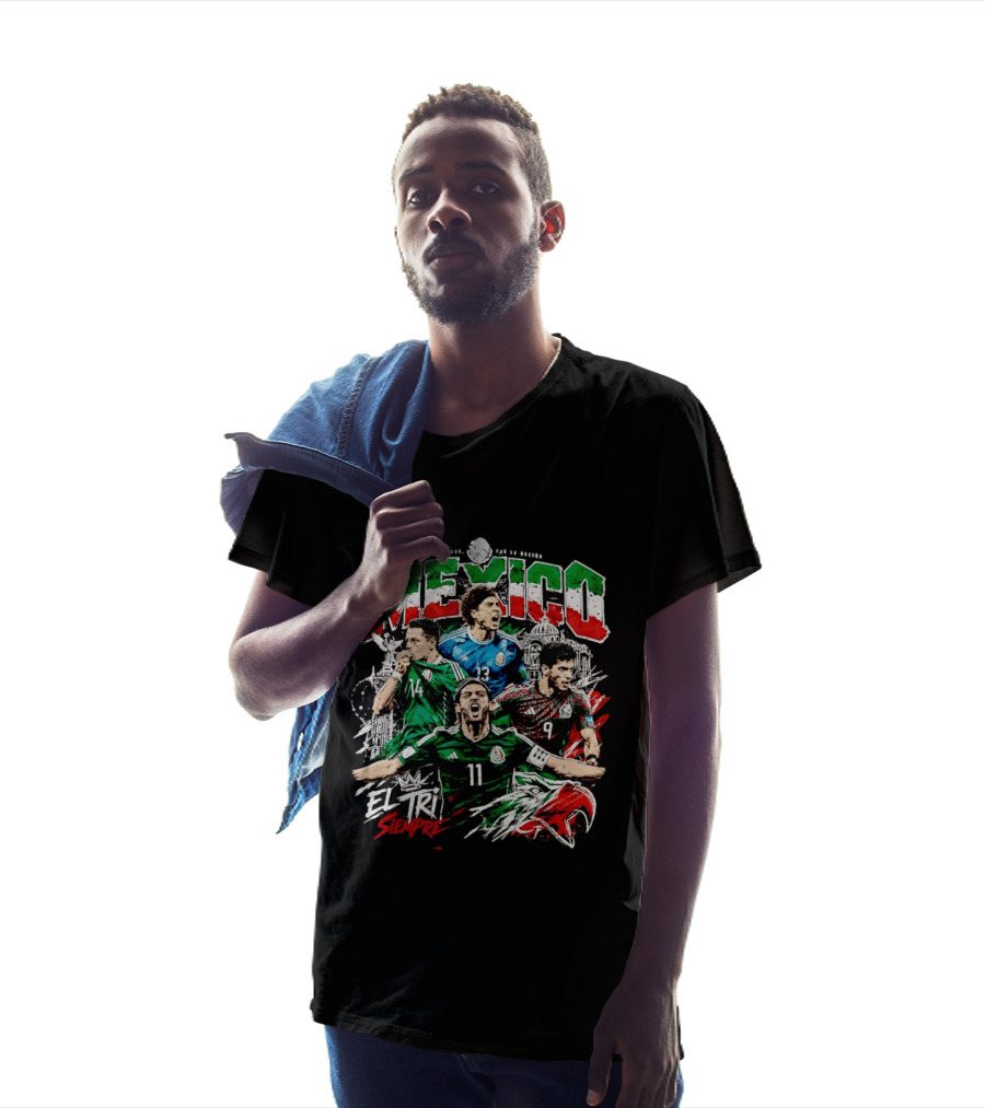 Mexico El Tri Siempre Soccer Players 14 13 9 11 Mexican Flag T-Shirt