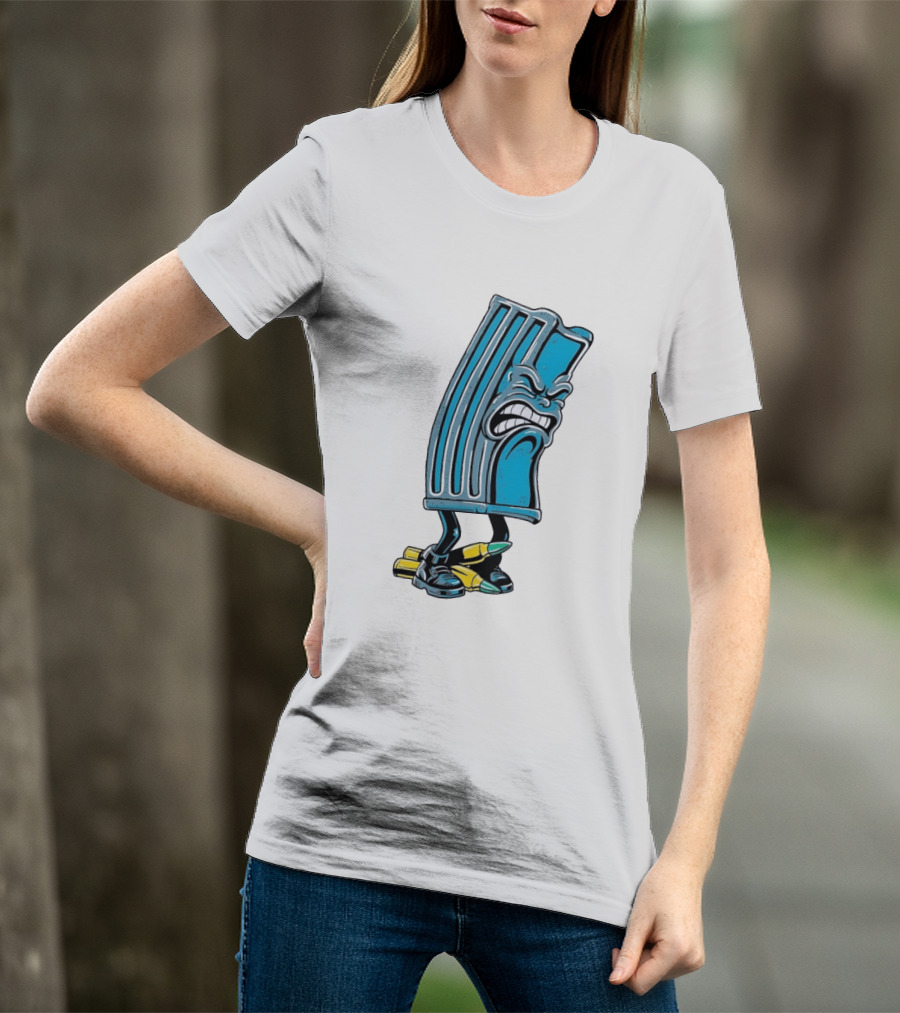 Angry Rifle Magazine With Walking Bullets T-Shirt