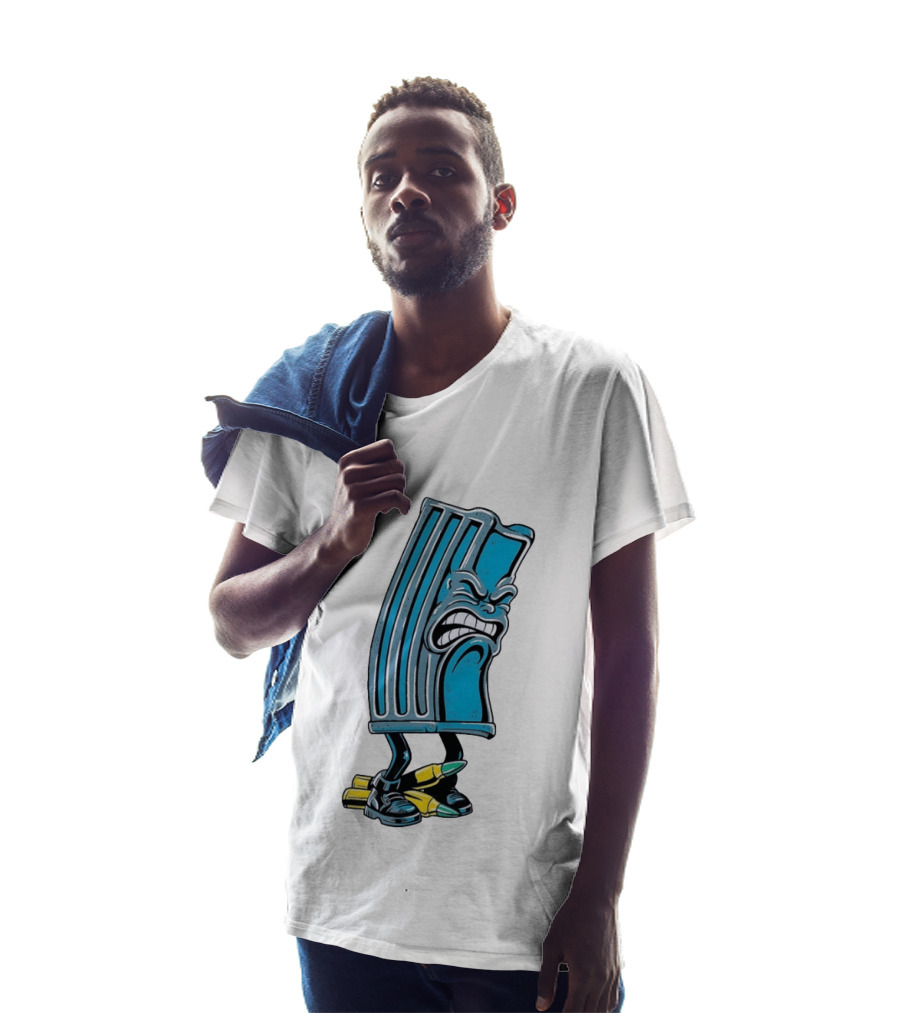 Angry Rifle Magazine With Walking Bullets T-Shirt