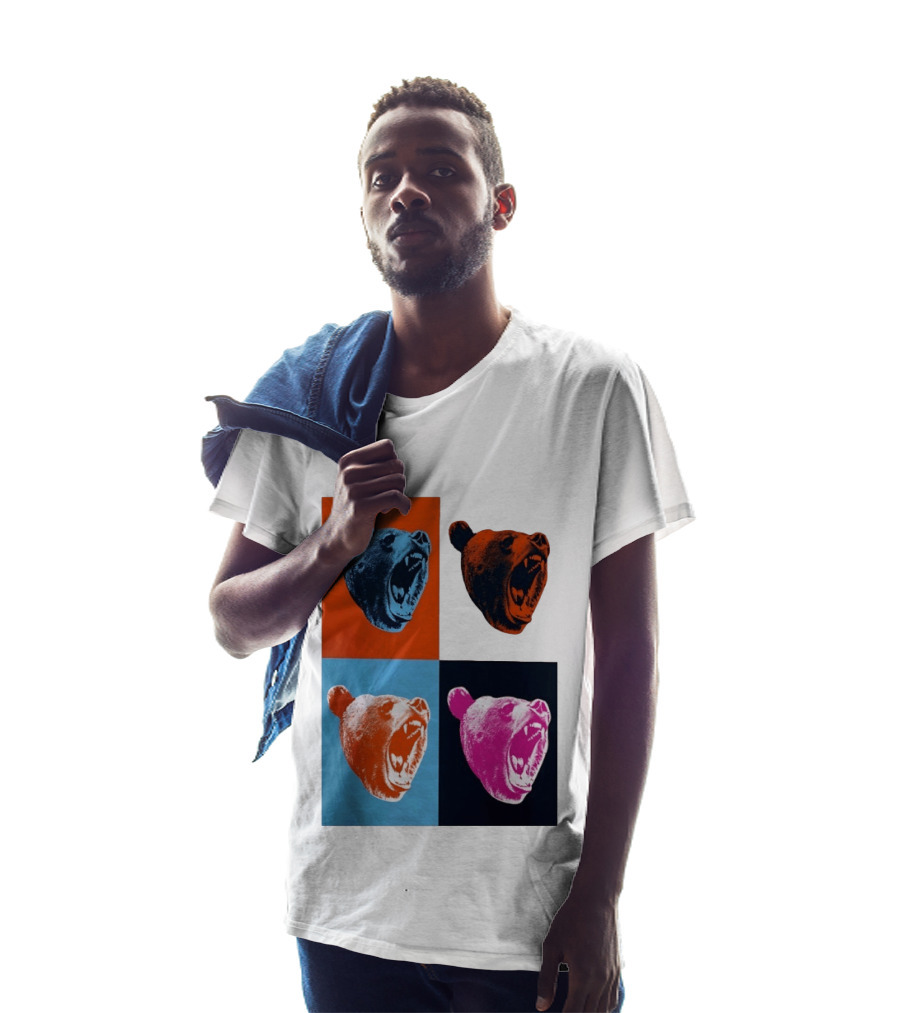 Chicago Bears 2026 Draft Party Pop Art Bear Heads Color Variations T-Shirt