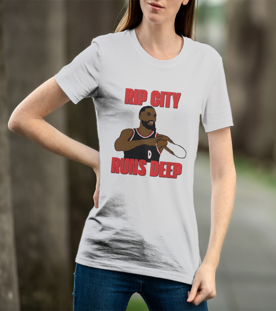 Rip City Runs Deep Damian Lillard Portland Trail Blazers T-Shirt