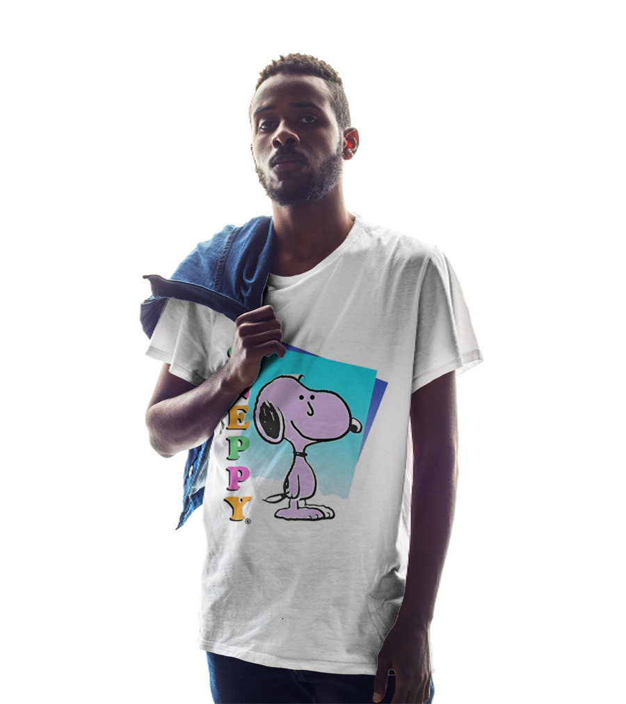 Sneppy Obvious Plant 1991 Bootleg Snoopy Cartoon Character With Multicolored T-Shirt