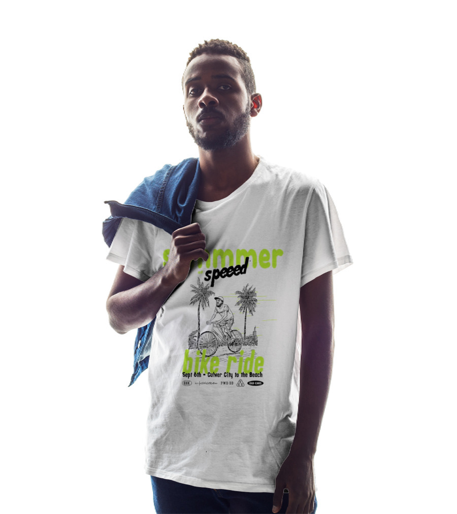 Summer Of Speed Bike Ride Sept 6th Culver City To The Beach Palm Trees T-Shirt