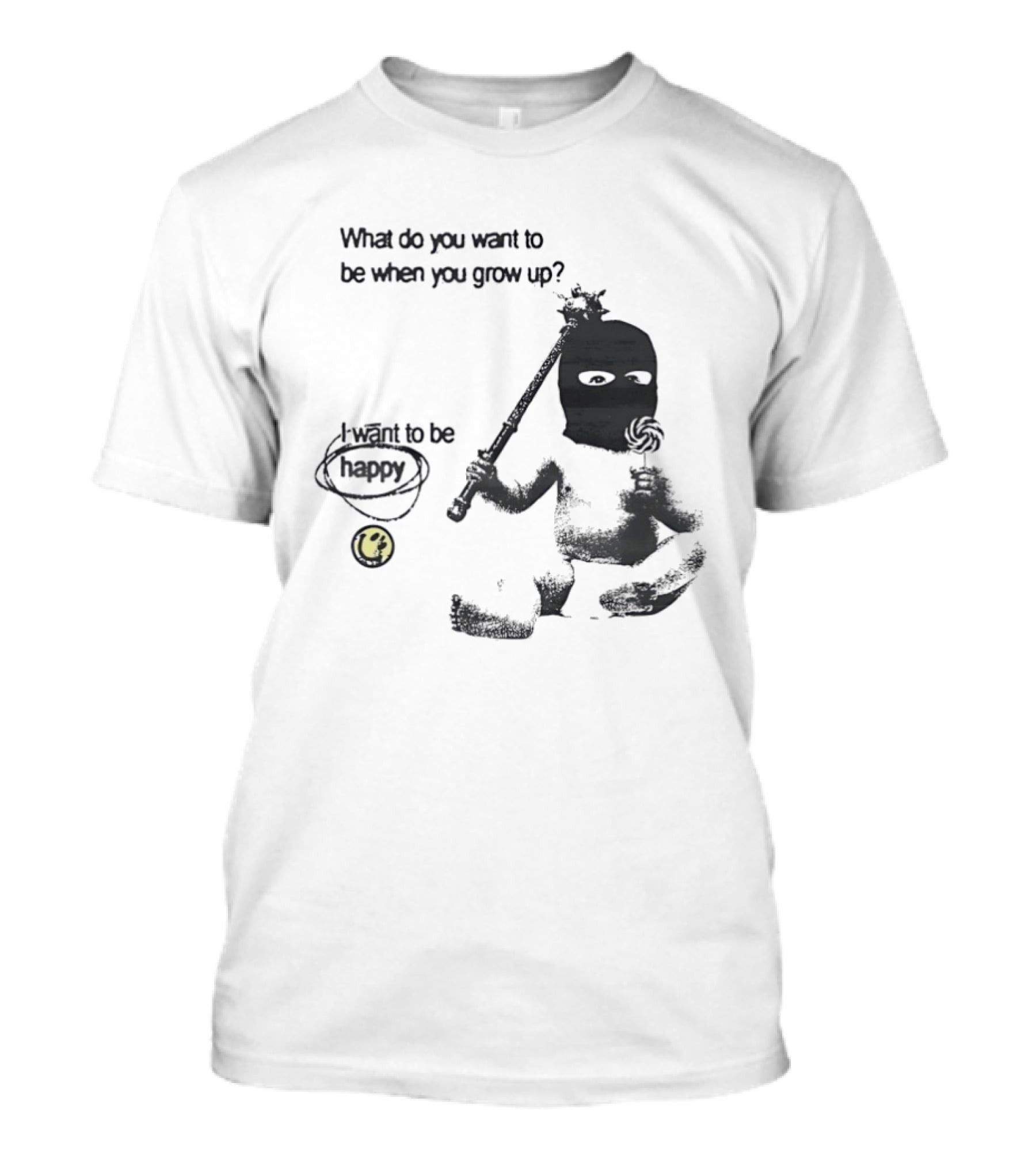 What Do You Want To Be When You Grow Up I Want To Be Happy Baby Ninja With Lollipop T-Shirt