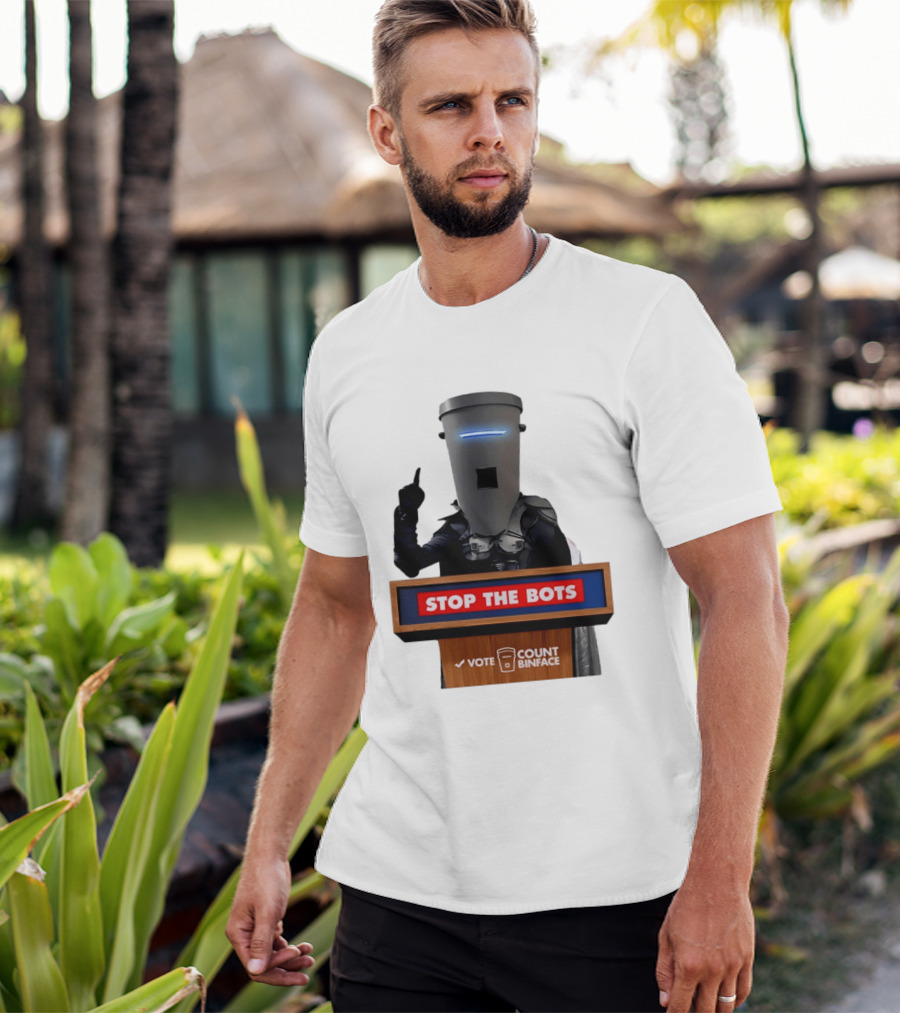 Stop The Bots Vote Count Binface UK Politics T-Shirt