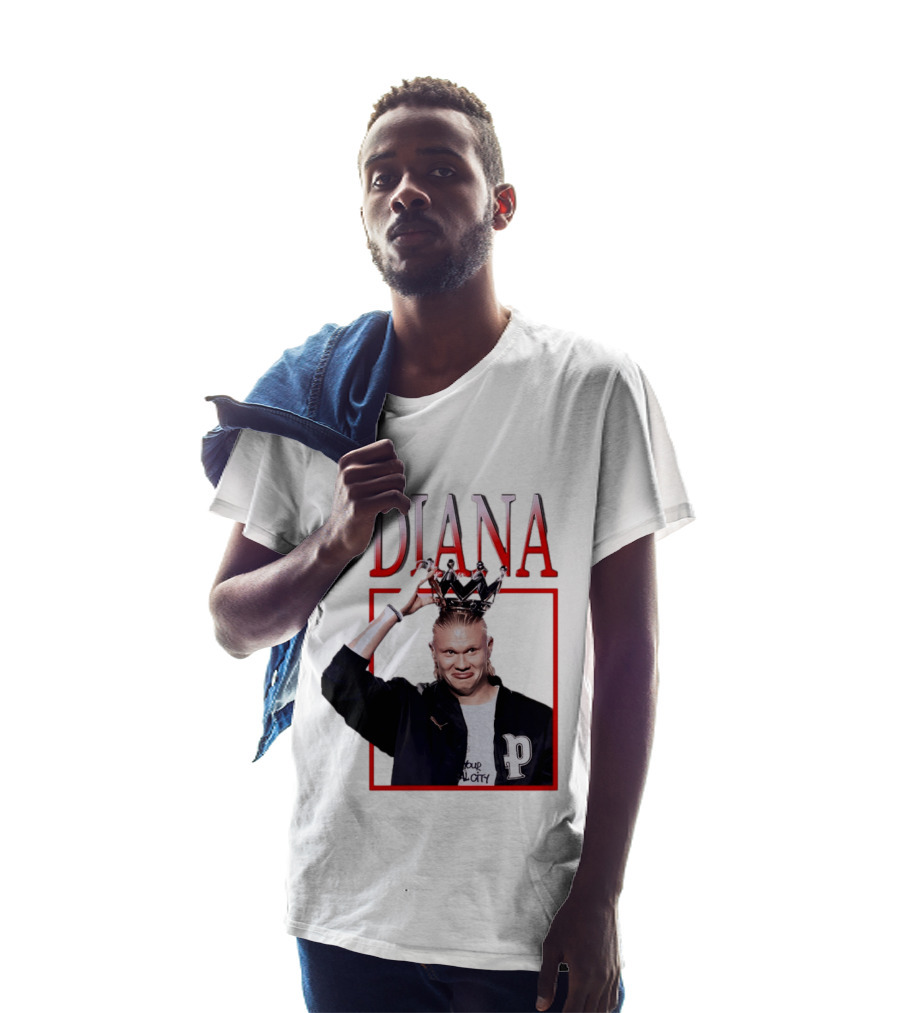 Erling Haaland Diana The People's Princess P Letter Jacket Crown T-Shirt