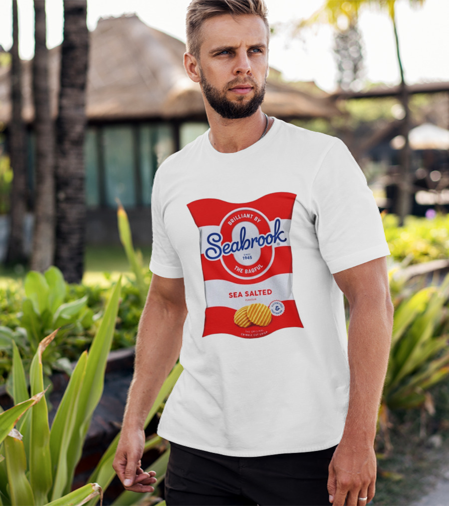 Seabrook Brilliant By The Bagful Sea Salted Flavour Since 1945 Crinkle Cut Crisps Gluten Free Vegetarian T-Shirt