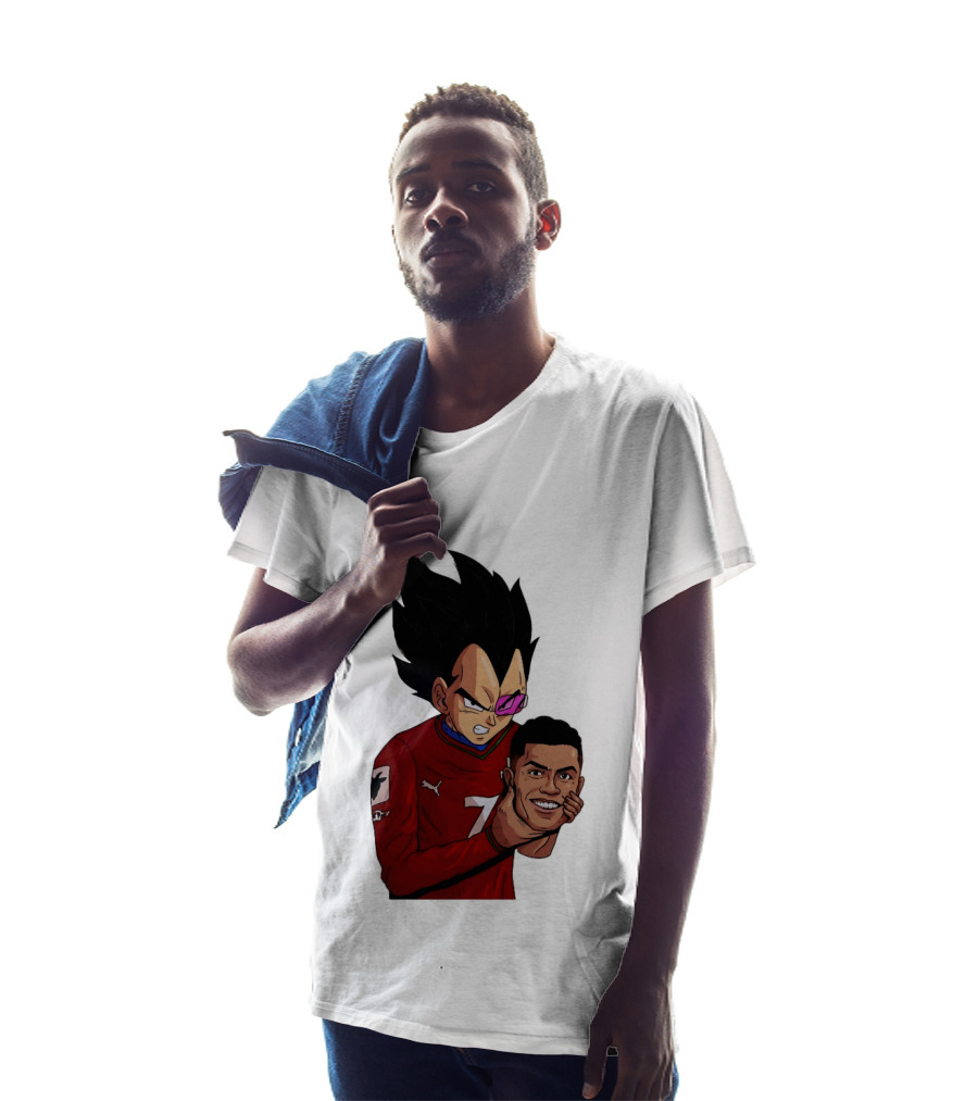 Vegeta Holding Ronaldo Head Puma Jersey Collaboration T-Shirt