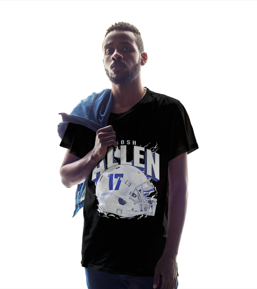 Josh Allen 17 Buffalo Bills Helmet T-Shirt