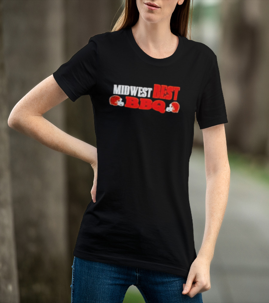 Midwest Best BBQ Cincinnati Bengals Football Helmets T-Shirt