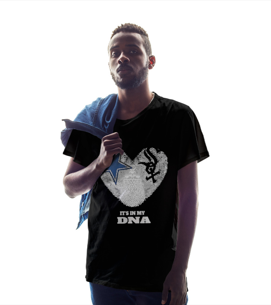 Dallas Cowboys Chicago White Sox It's In My DNA Heart Fingerprint T-Shirt