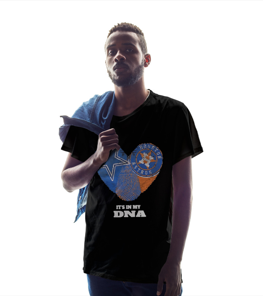 Dallas Cowboys Houston Astros Heart It's In My DNA T-Shirt