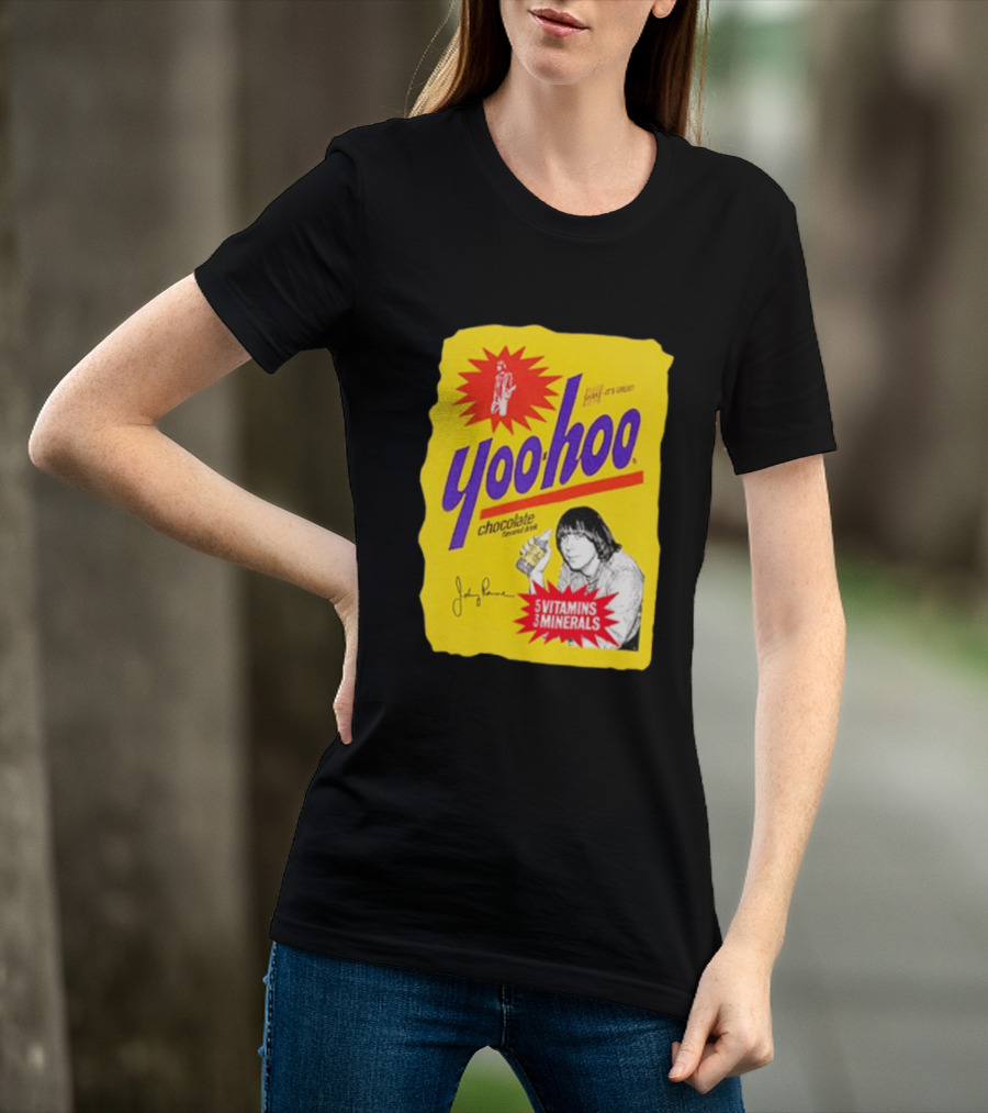 Johnny Ramone Yoo Hoo Chocolate Drink 5 Vitamins 3 Minerals T-Shirt