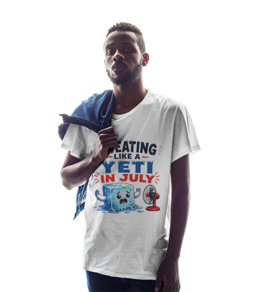 Sweating Like A Yeti In July Ice Cube And Fan Humor T-Shirt