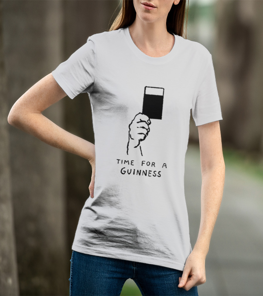 Time For A Guinness Beer Stout Irish Pub Cheers Hand Holding Pint T-Shirt