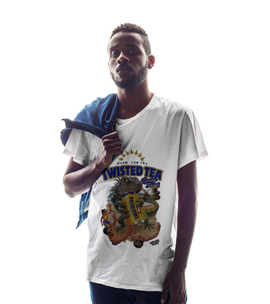 Twisted Tea Hard Iced Tea Spring Break Iguana Volleyball Wave Gods T-Shirt