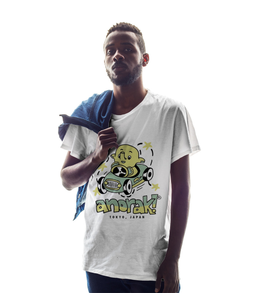 Anorak Tokyo Japan Elephant Cartoon In Car With Stars T-Shirt