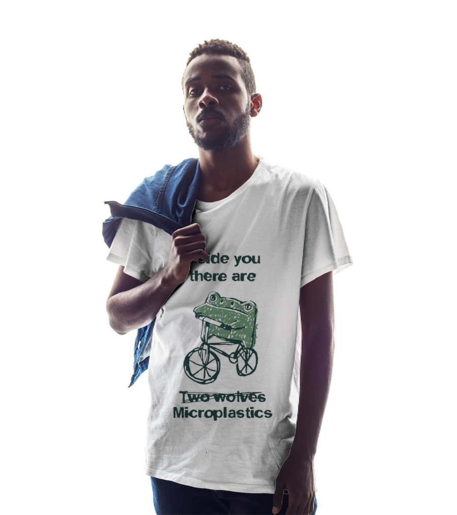 Inside You There Are Two Frogs Riding Bicycle Microplastics T-Shirt