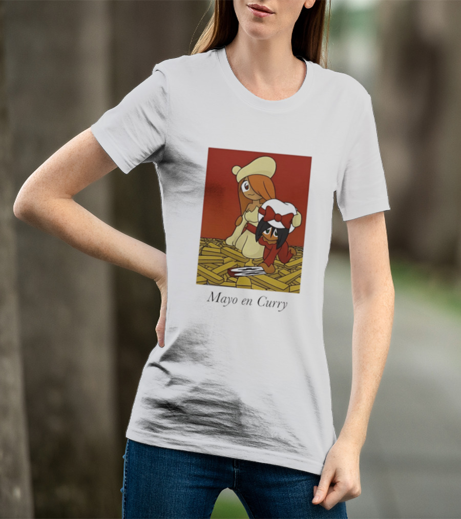 Mayo En Curry Anime Characters On Fries T-Shirt