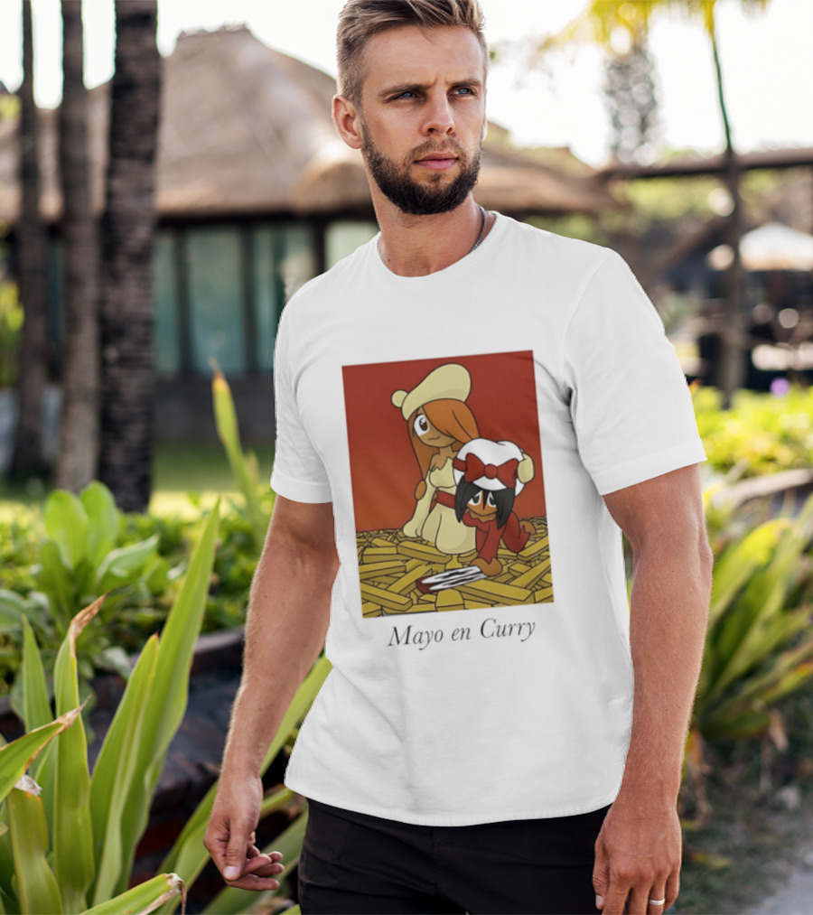 Mayo En Curry Anime Characters On Fries T-Shirt