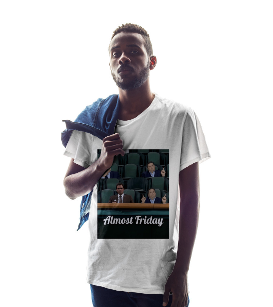 Almost Friday Brian Windhorst Meme Four Men In Stadium Seats T-Shirt