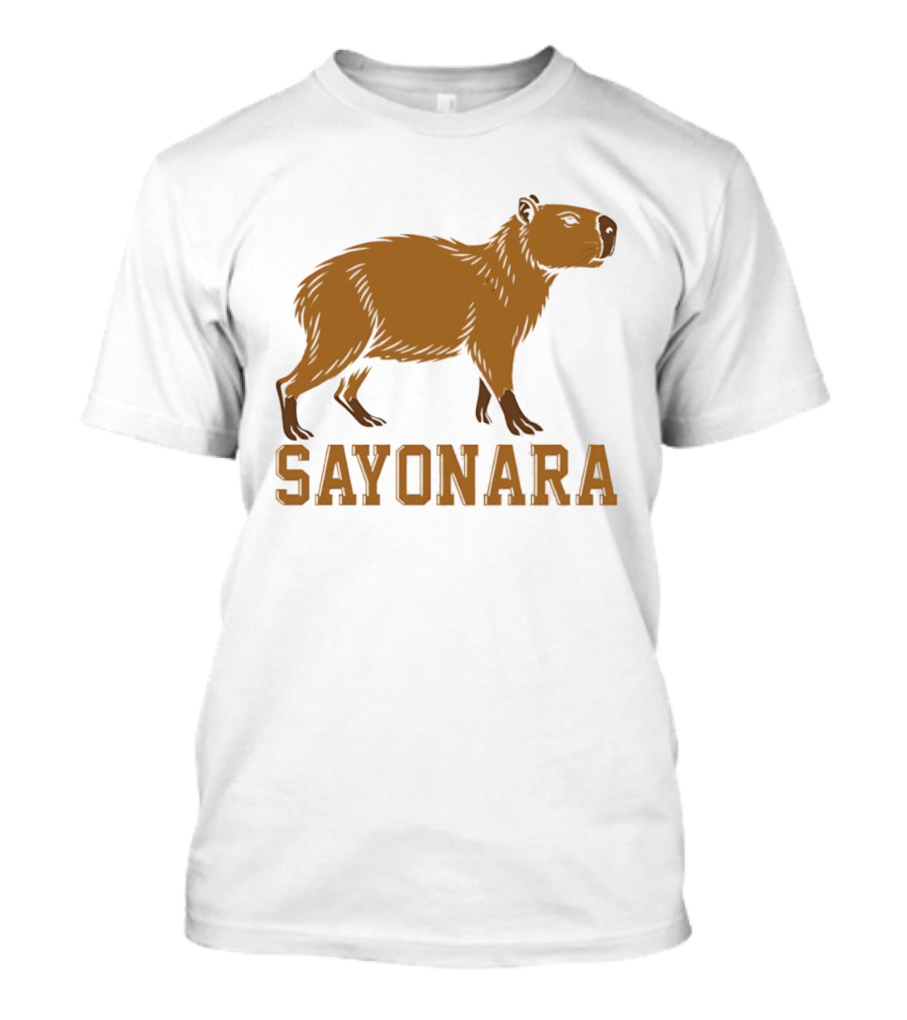 Sayonara Capybara Brown Rodent Farewell T-Shirt