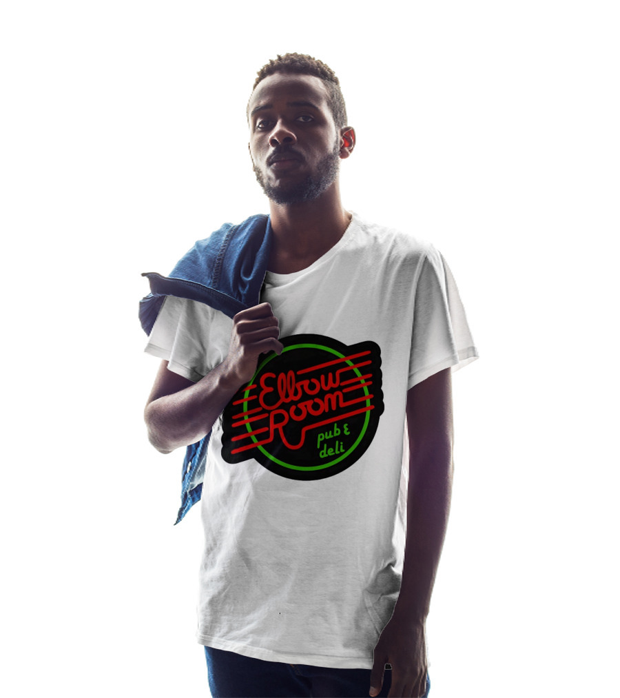Elbow Room Pub And Deli Neon Sign Red And Green Circle T-Shirt