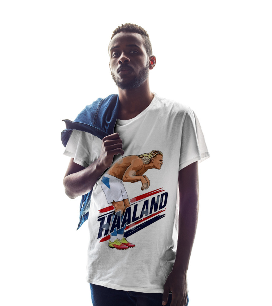 Erling Haaland Celebration Pose With Norway T-Shirt