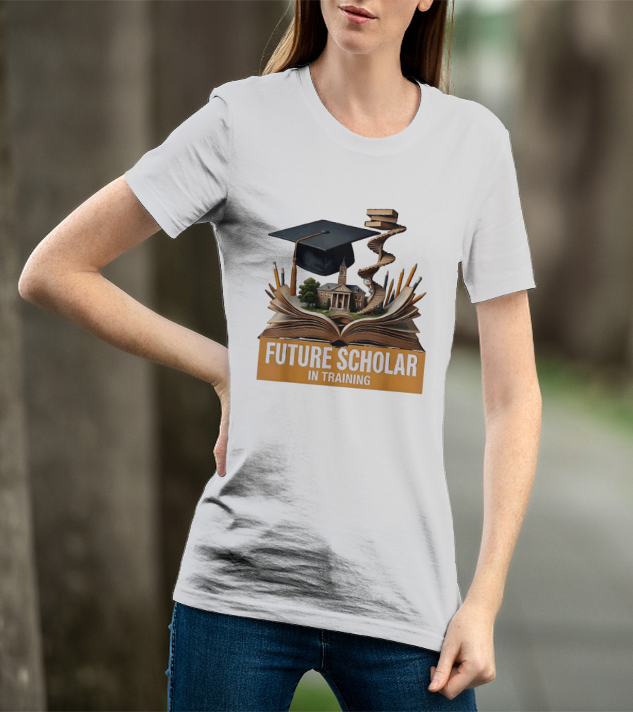 Future Scholar In Training Graduation Cap Books Spiral Notebook T-Shirt
