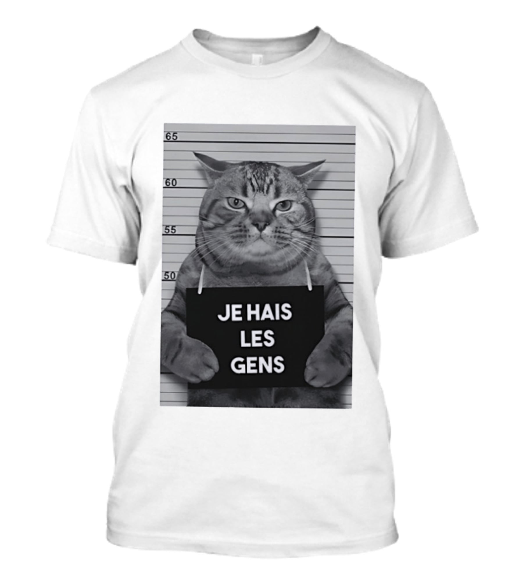 Je Hais Les Gens Shot Cat French T-Shirt