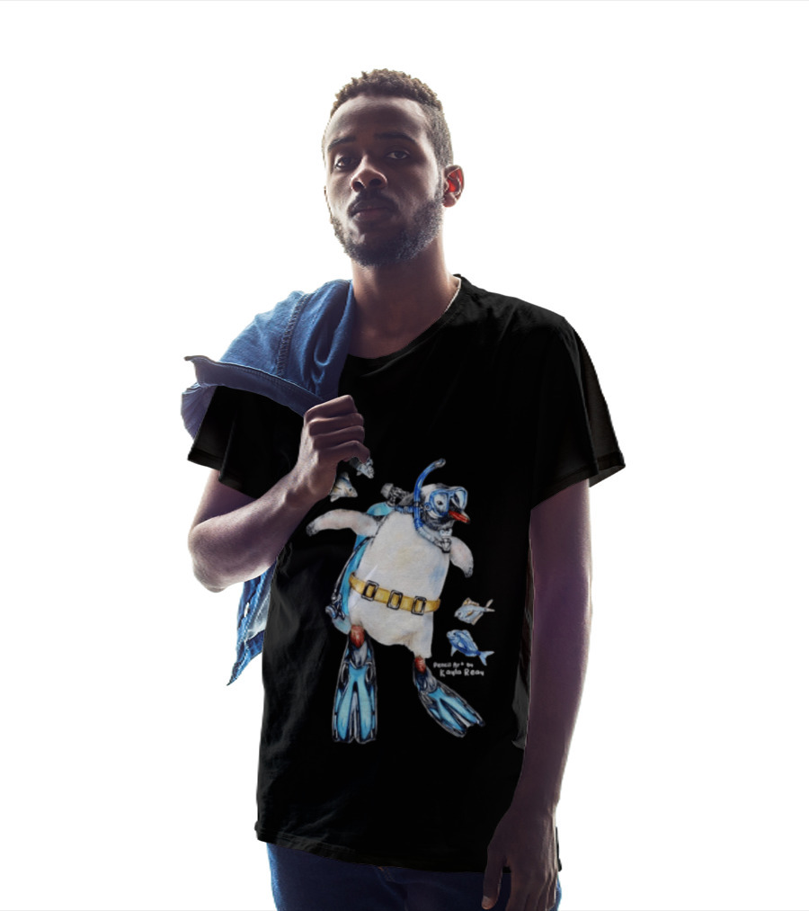 Sullivan The Scuba Diver Penguin By Kayla Reay T-Shirt