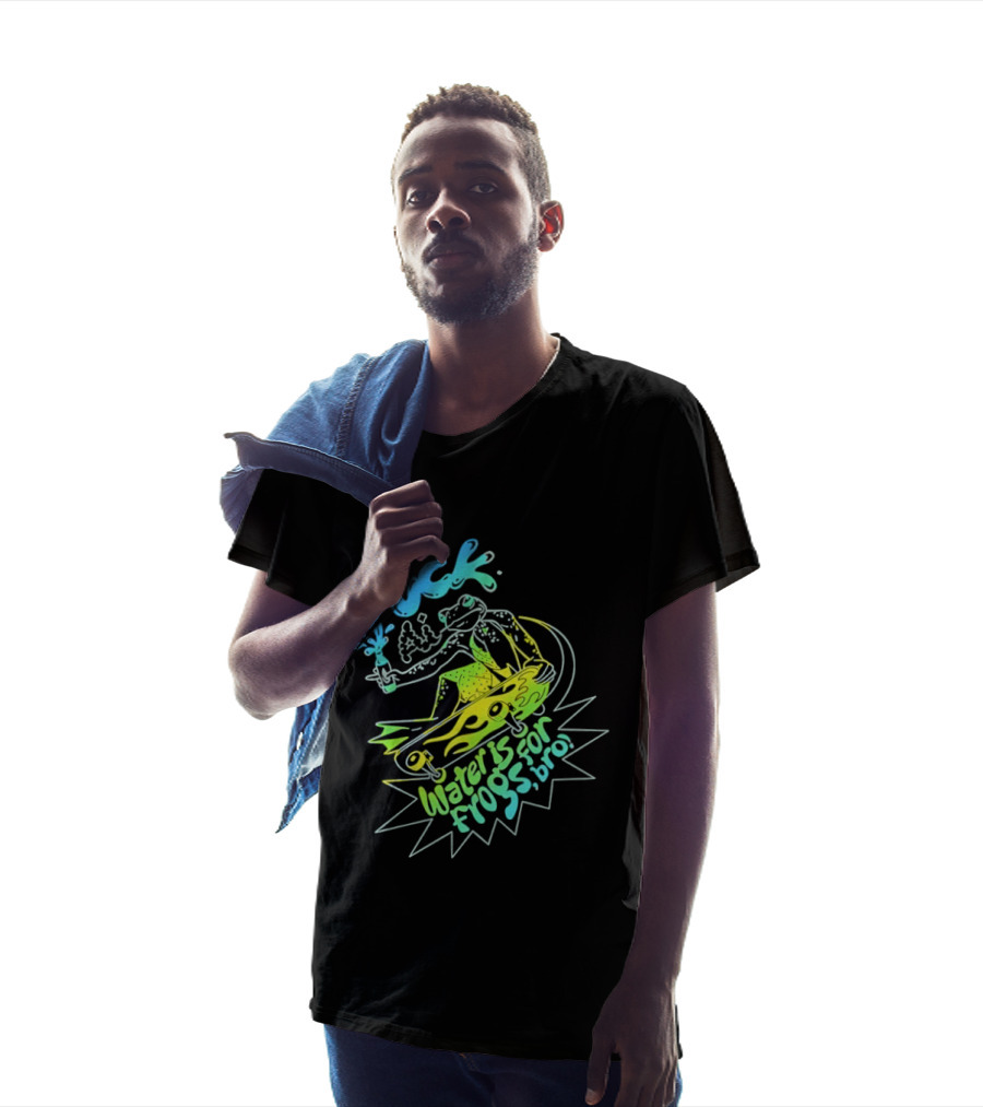 Fuck AI Water Is For Frogs Bro Skateboarding Frog T-Shirt