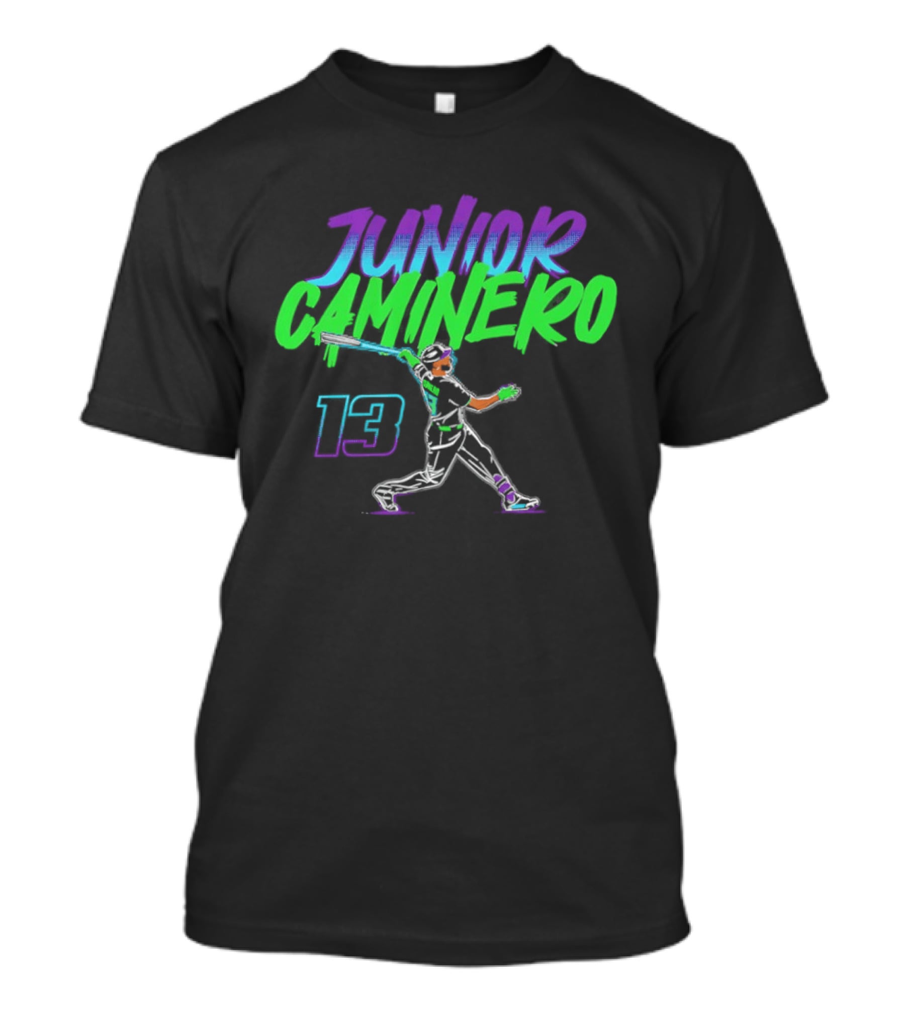 Junior Caminero Tampa Bay Rays Baseball Slugger Swing 13 T-Shirt