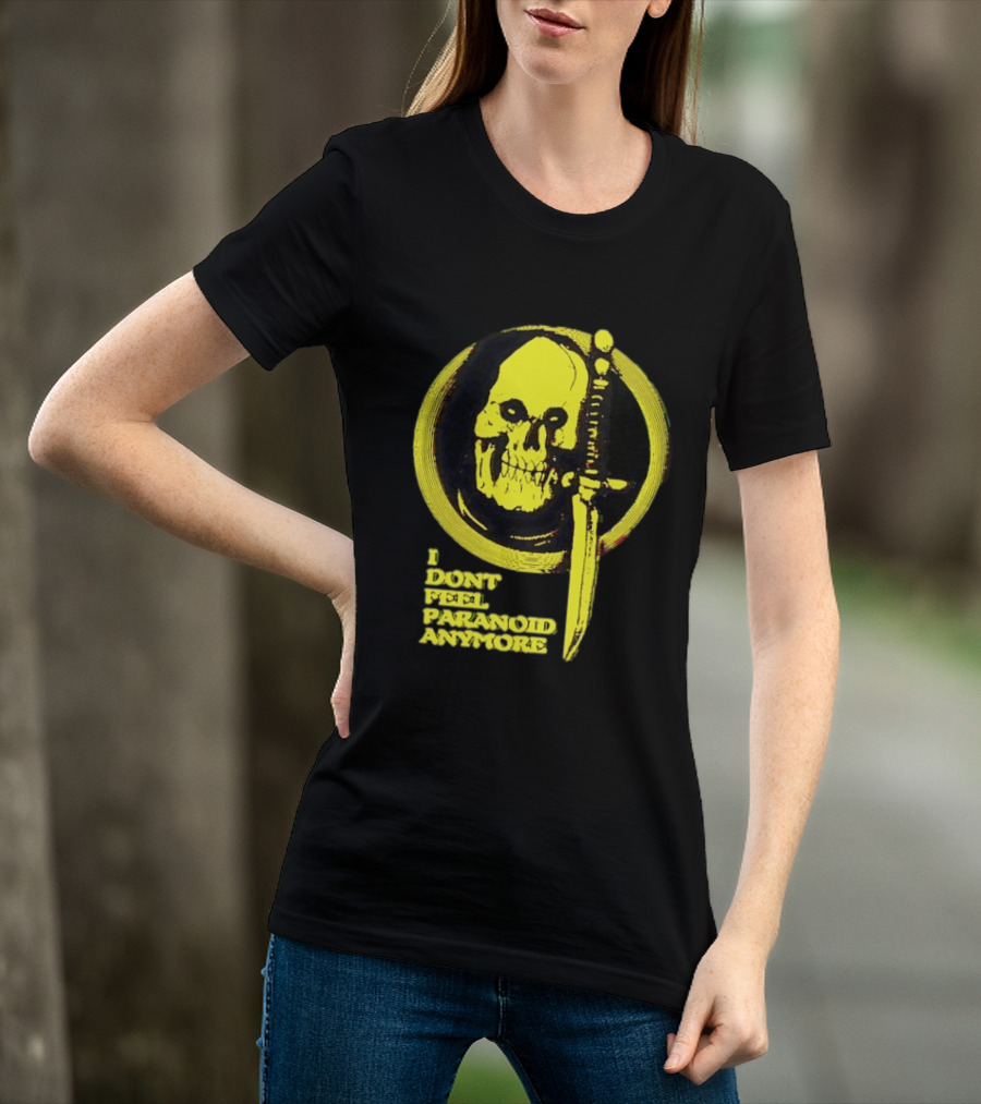 I Don't Feel Paranoid Anymore Skull Dagger Retro Horror Vibe T-Shirt