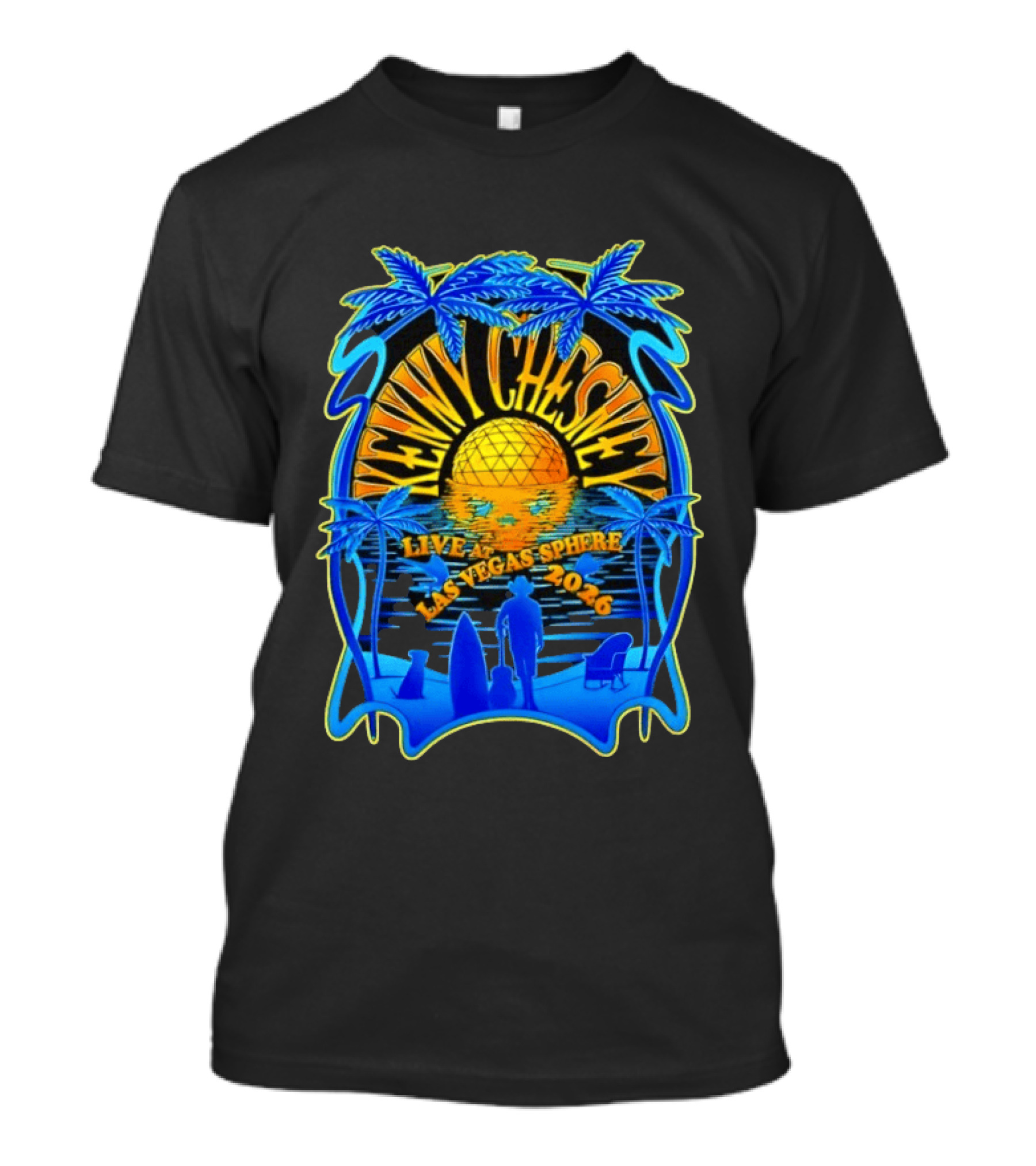 Kenny Chesney Live At Las Vegas Sphere 2026 Tropical Sunset And Palms T-Shirt