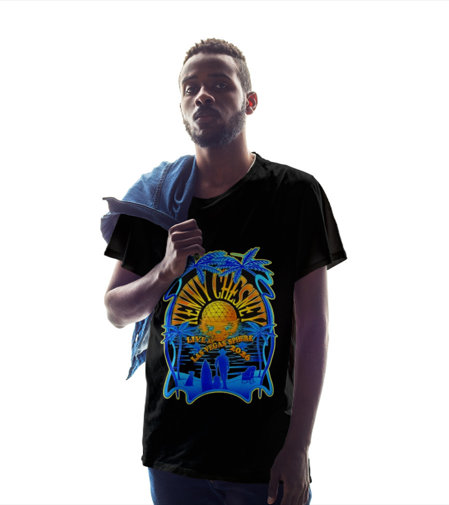 Kenny Chesney Live At Las Vegas Sphere 2026 Tropical Sunset And Palms T-Shirt