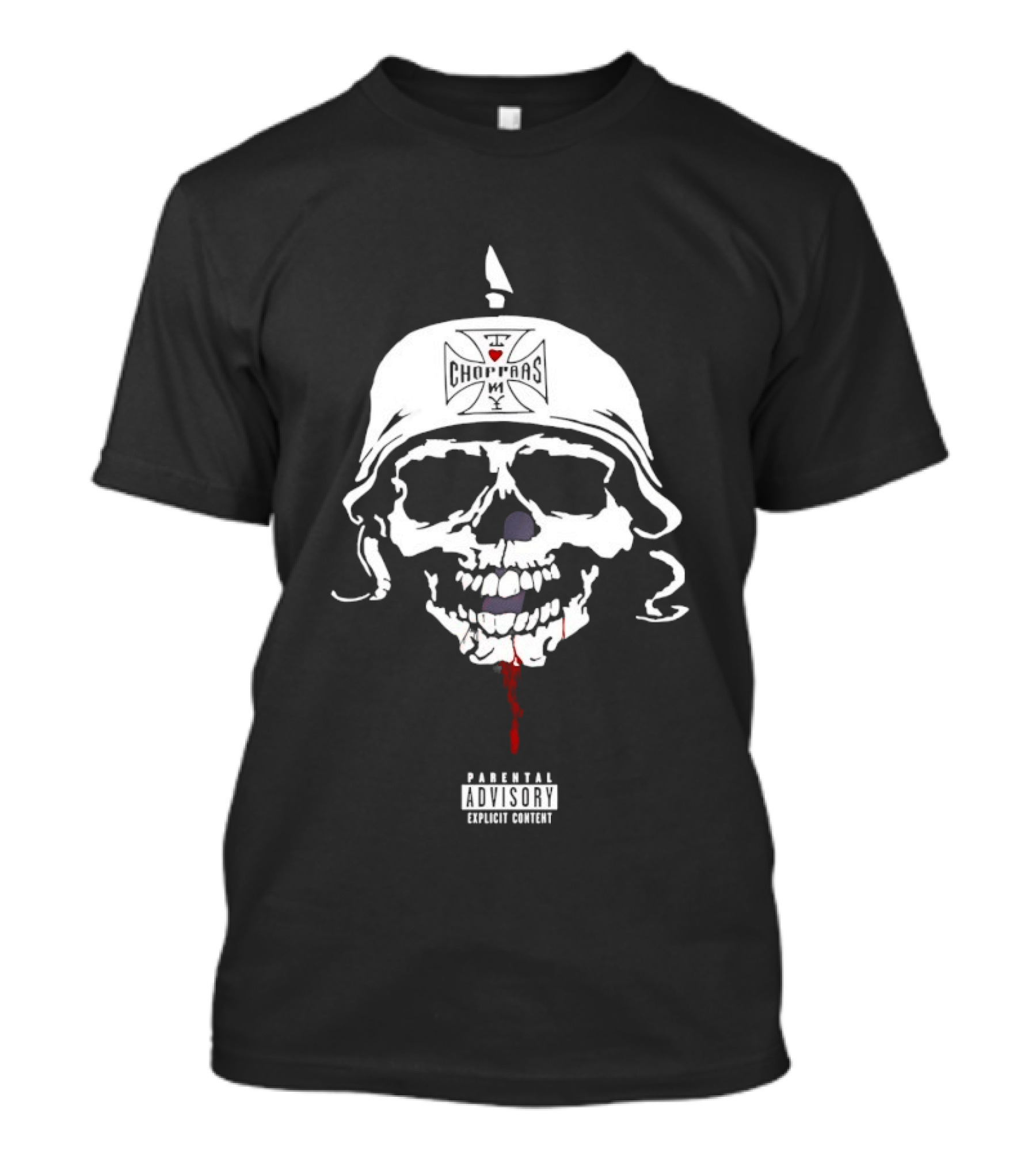Parental Advisory I Love Choppas NY Skull Helmet T-Shirt