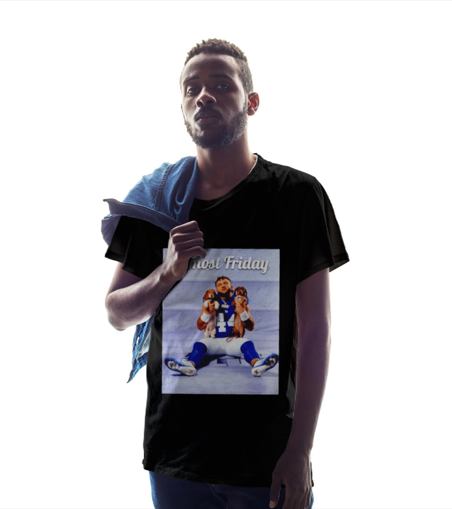 Almost Friday New York Giants 44 Football Player With Dogs T-Shirt