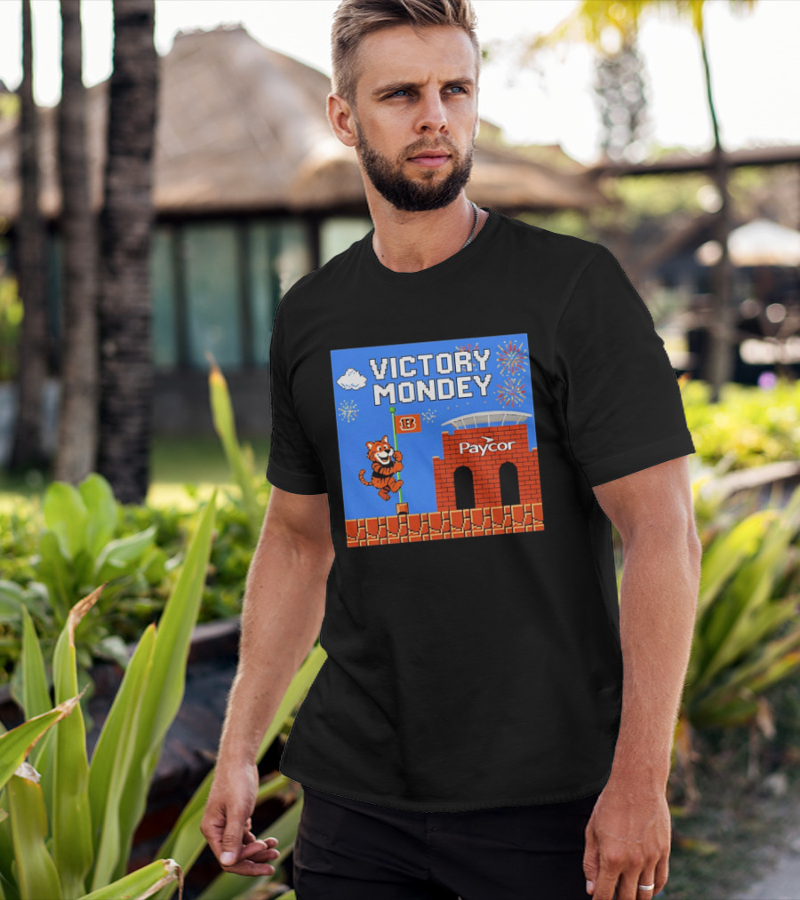 Cincinnati Bengals Victory Mondey Pixel Art Tiger Paycor Stadium Celebration T-Shirt
