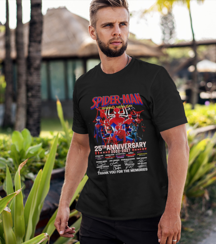 Spider Man Brand New Day 25th Anniversary 2002 2027 Thank You For The Memories T-Shirt