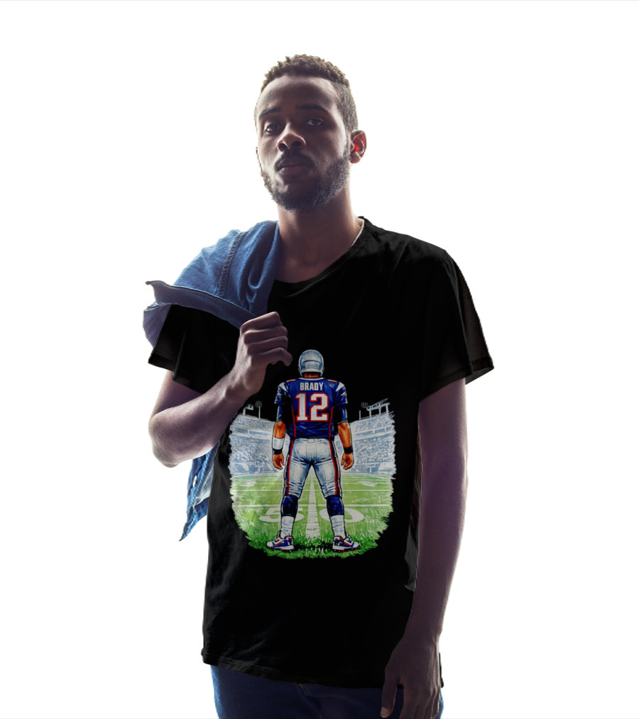 Brady 12 New England Patriots Football Stadium Back View T-Shirt