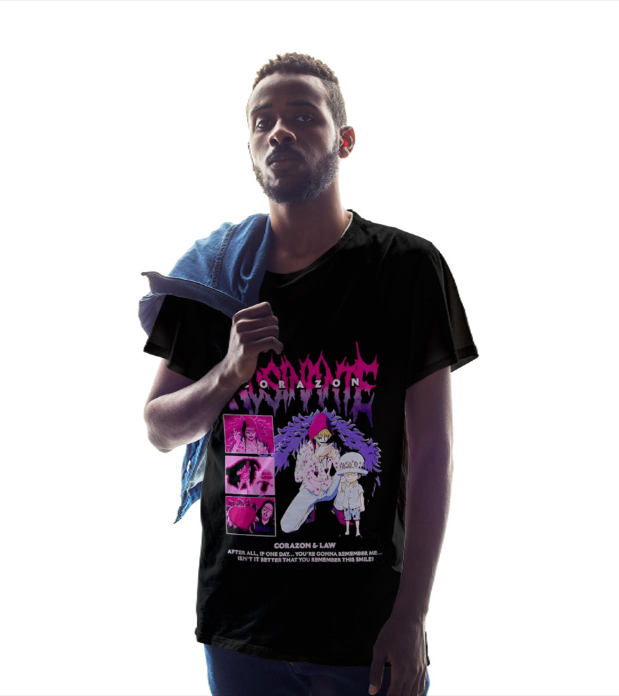 Corazon And Law One Piece After All If One Day You're Gonna Remember Me Smile Manga T-Shirt