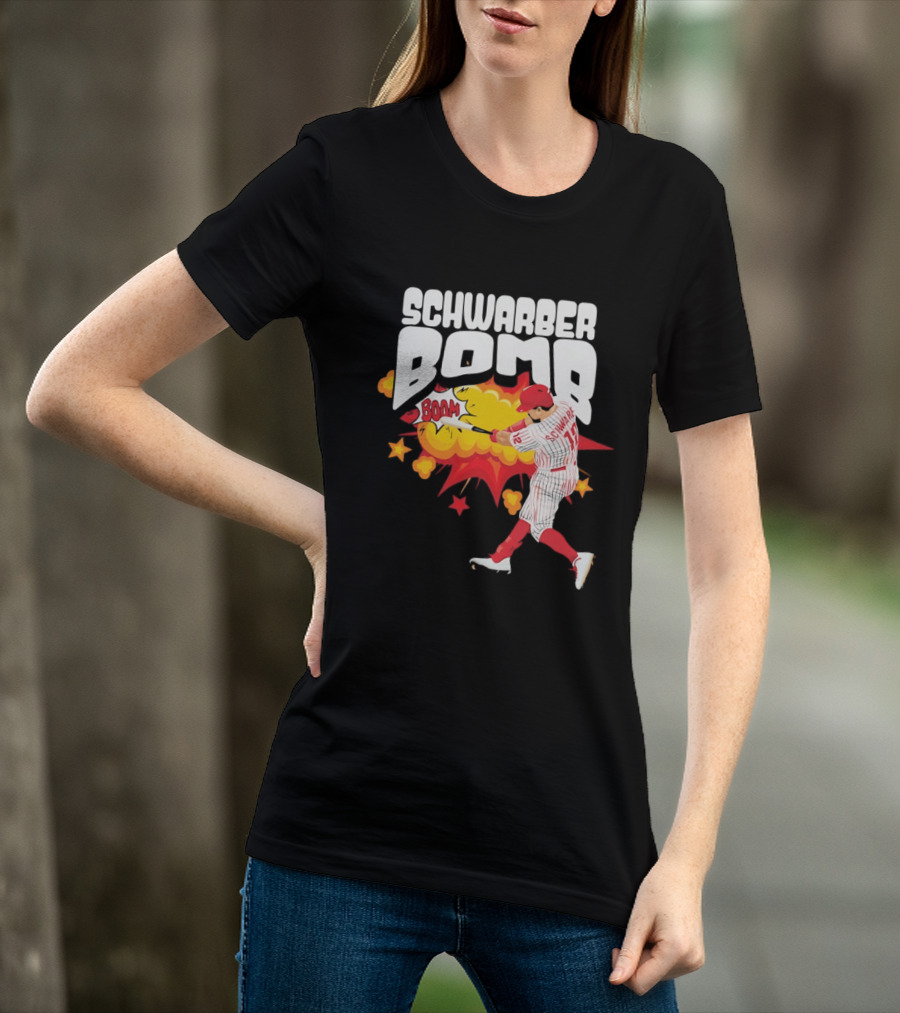 Schwarber Bomb Boom Baseball Philadelphia Phillies Player Action T-Shirt