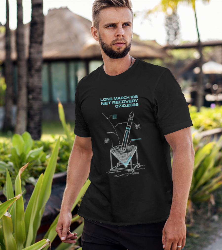 Long March 10B Net Recovery 07.10.2026 Rocket Blueprint T-Shirt