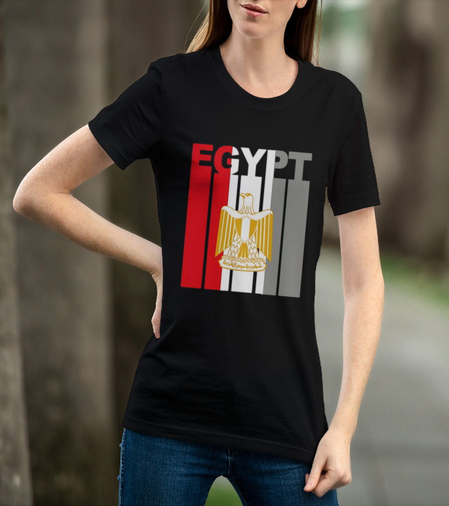 Egypt Flag Colors With Eagle Coat Of Arms T-Shirt