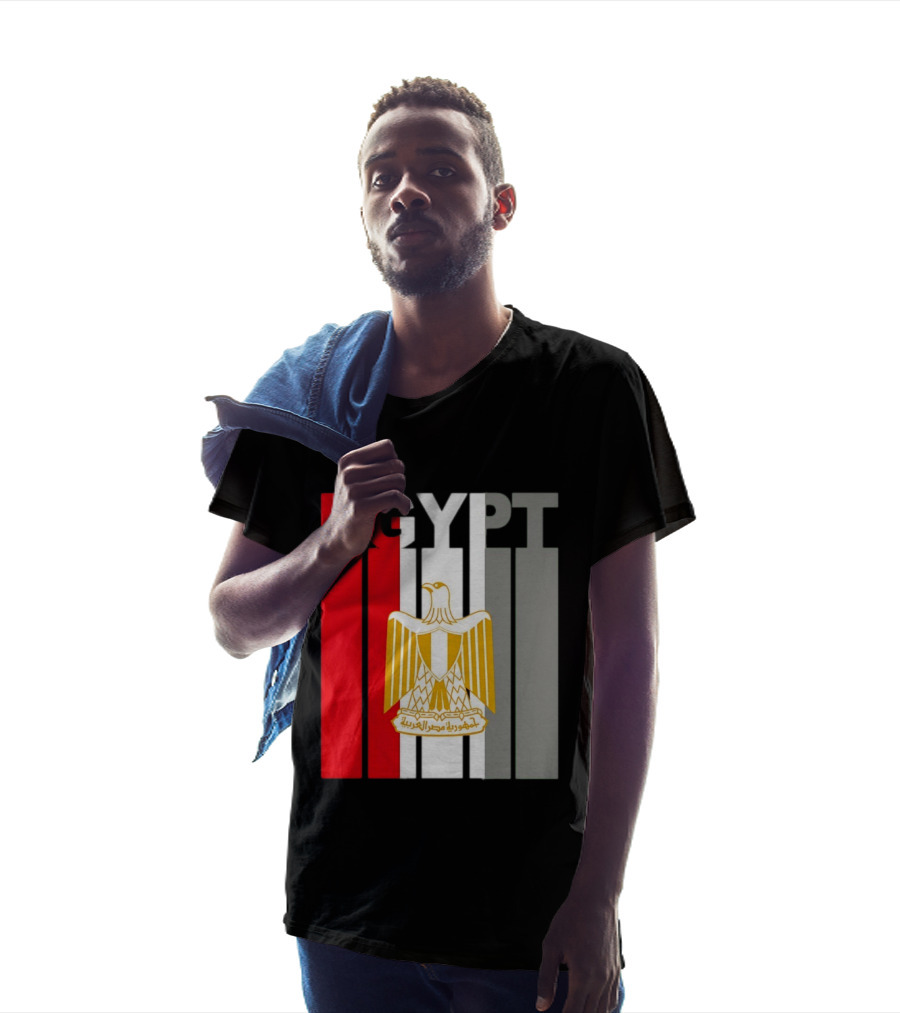 Egypt Flag Colors With Eagle Coat Of Arms T-Shirt