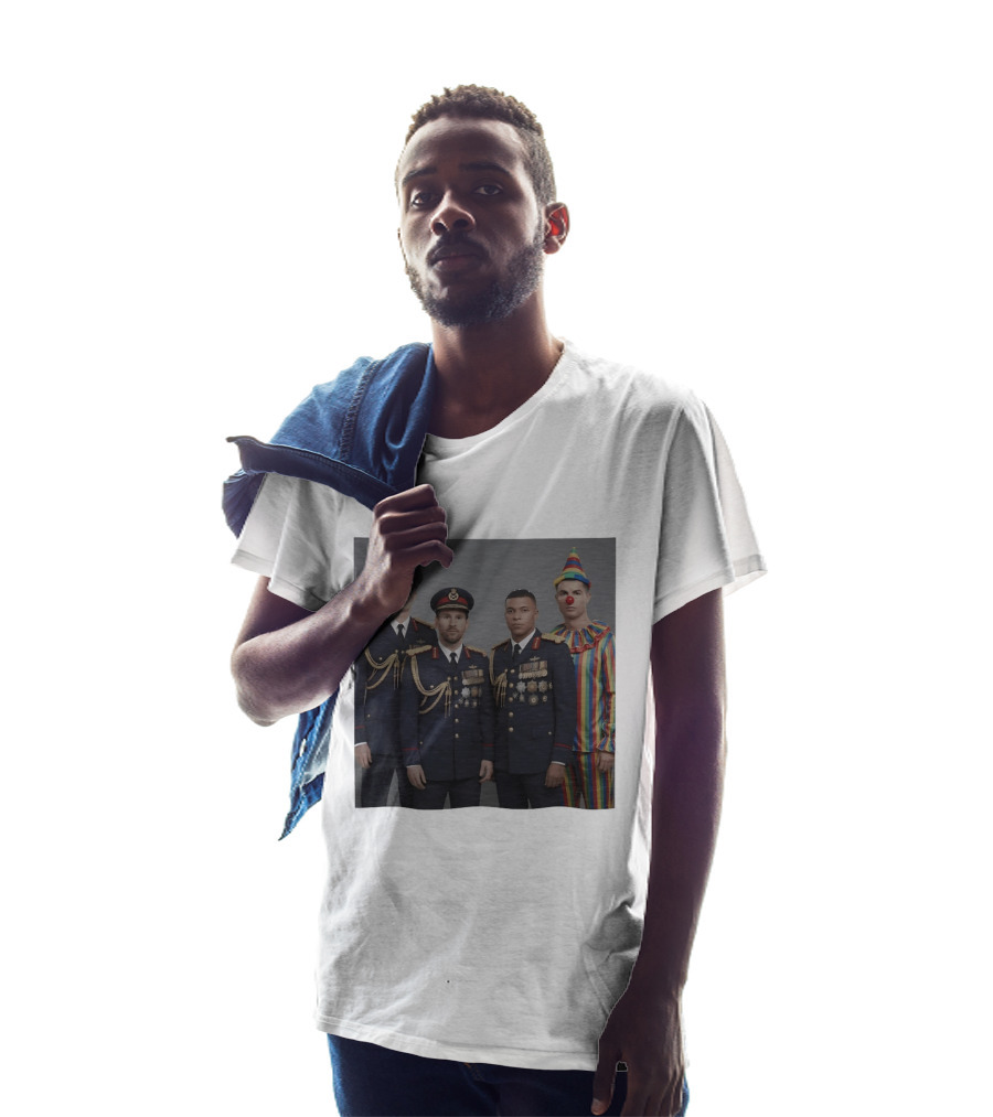 Erling Haaland Lionel Messi Kylian Mbappé Cristiano Ronaldo Military Clown Mashup T-Shirt