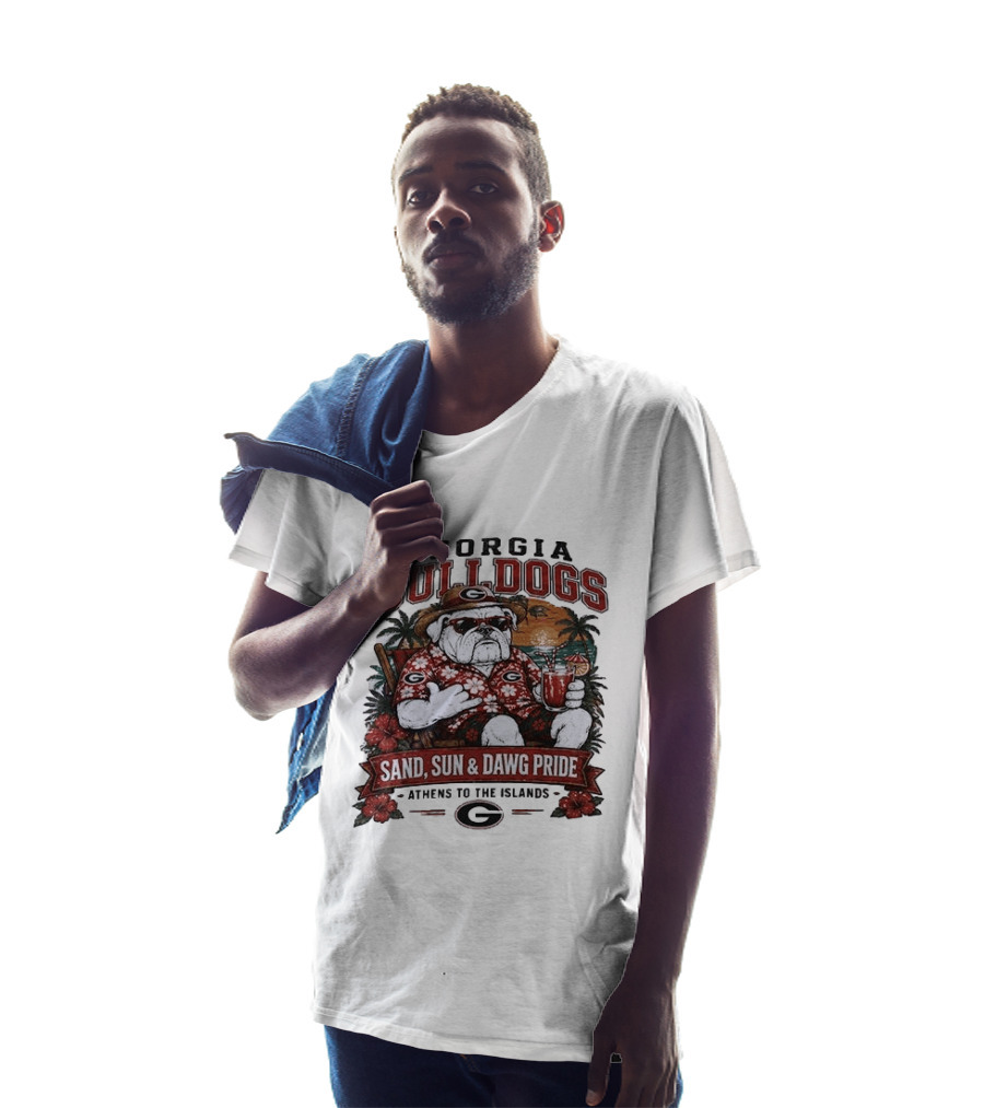 Georgia Bulldogs Sand Sun Dawg Pride Athens To The Islands Tropical Paradise T-Shirt