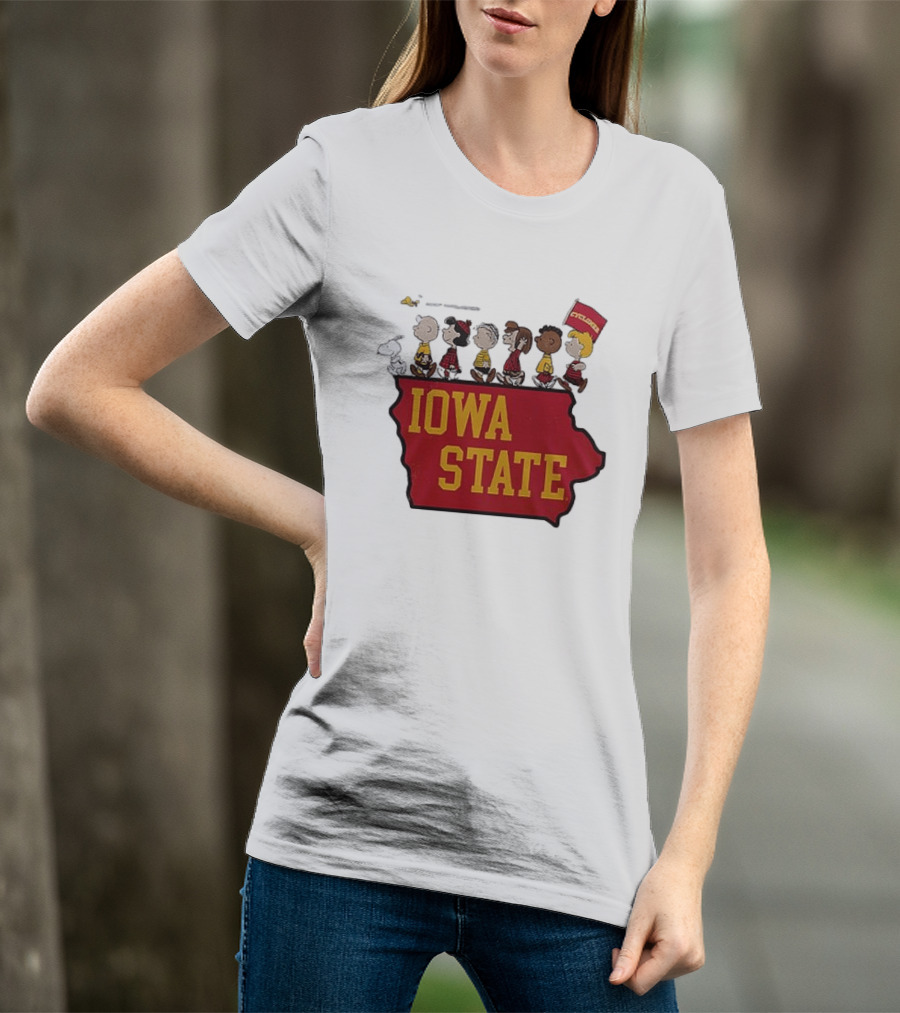 Iowa State Cyclones Peanuts Characters Marching With Snoopy And Friends T-Shirt